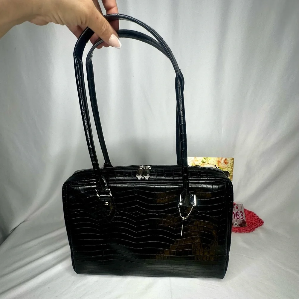 Mobile Edge Black Croc Embossed Tote Laptop Bag
